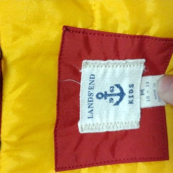 Lands End Kid's Medium 10-12 Winter Ski Coat Jacket "Grow a Longs" Red Yellow - Picture 4 of 9